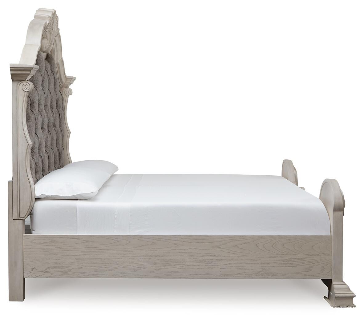Bruchandi King Upholstered Panel Bed in Antique White, side view