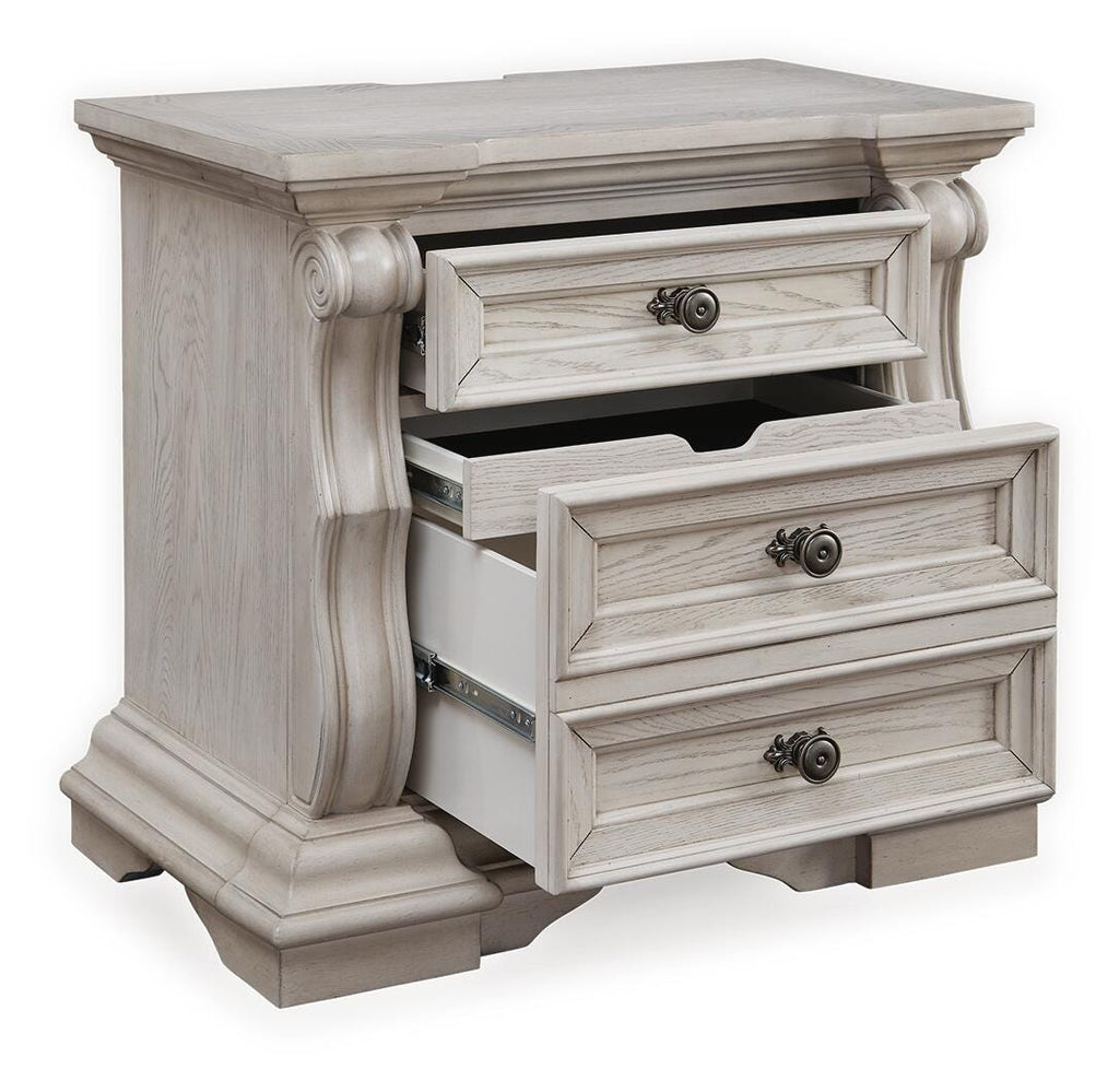 Bruchandi Nightstand in Antique White, open view