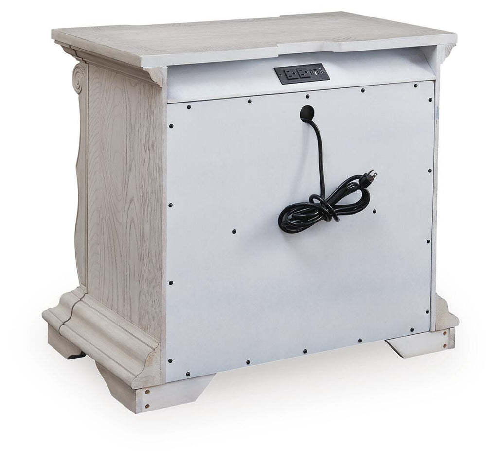 Bruchandi Nightstand in Antique White, back view