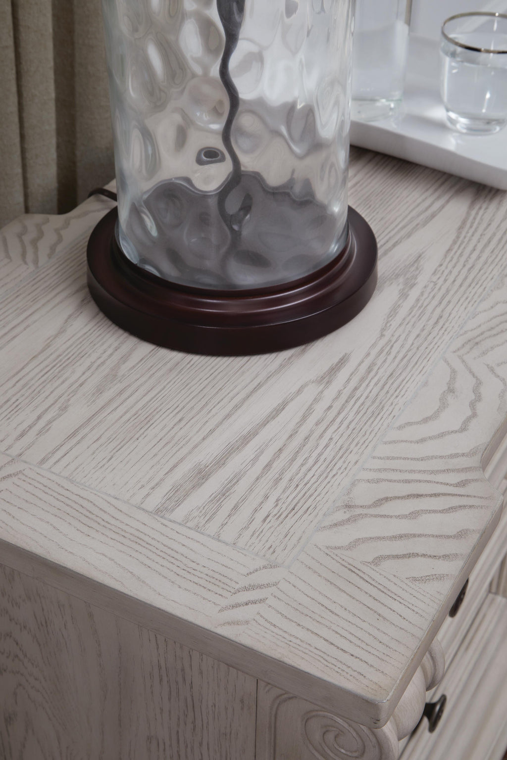 Bruchandi Nightstand in Antique White, top view