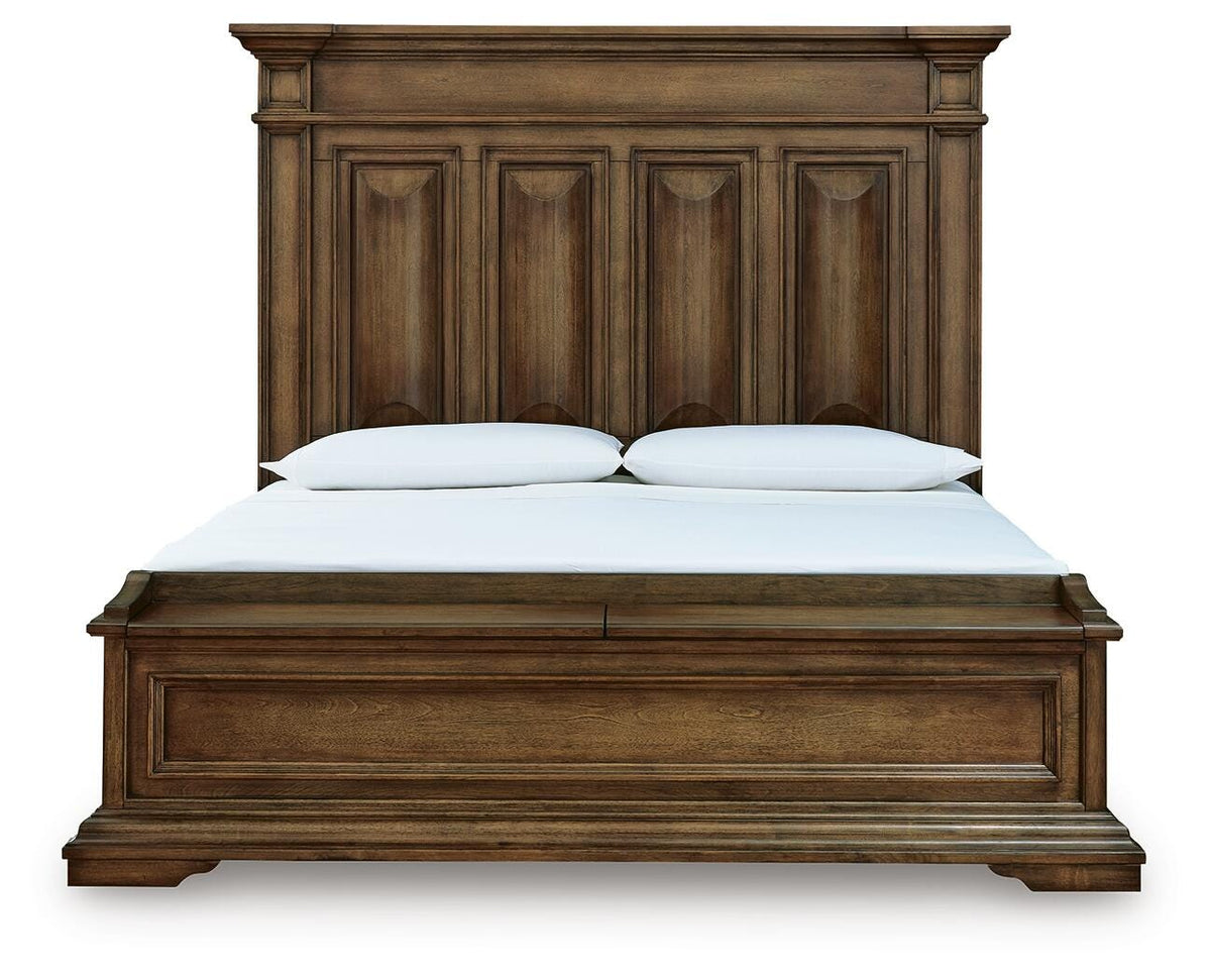 Frantanna California King Panel Storage Bed in Brown, front view