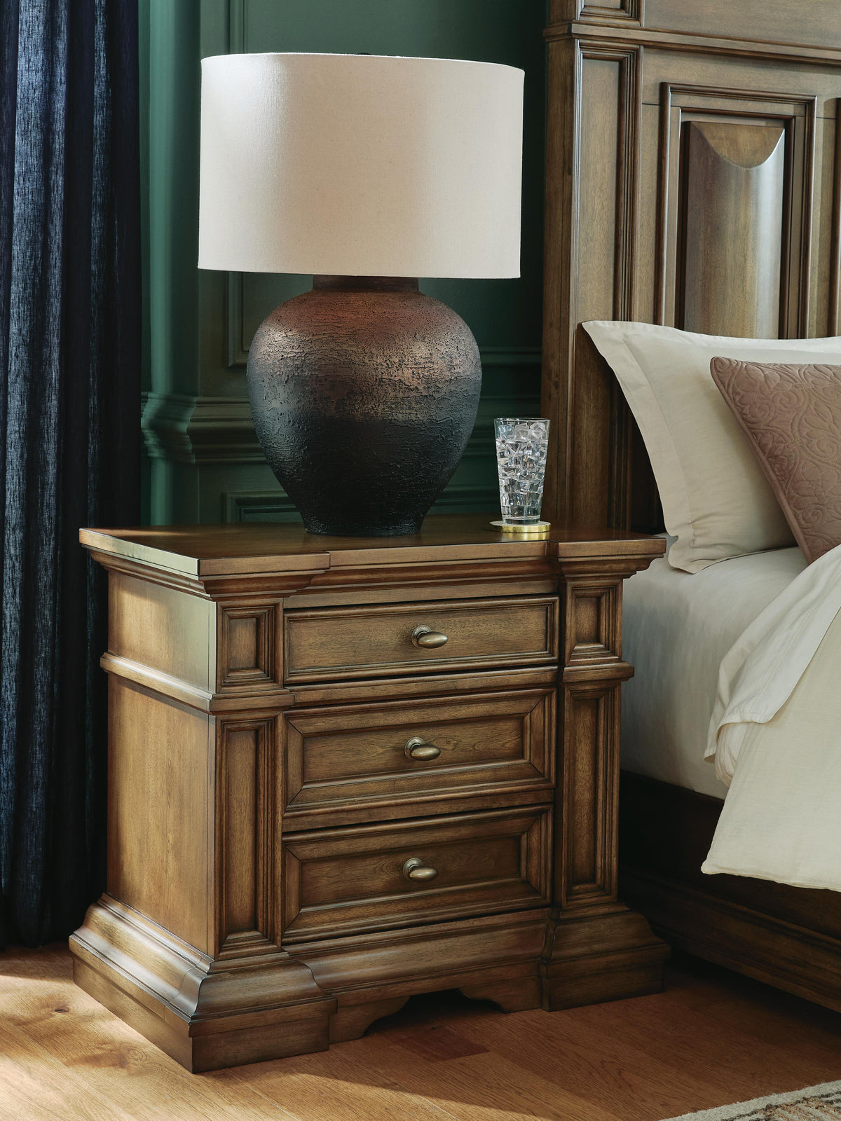 Frantanna Nightstand in Brown, lifestyle view