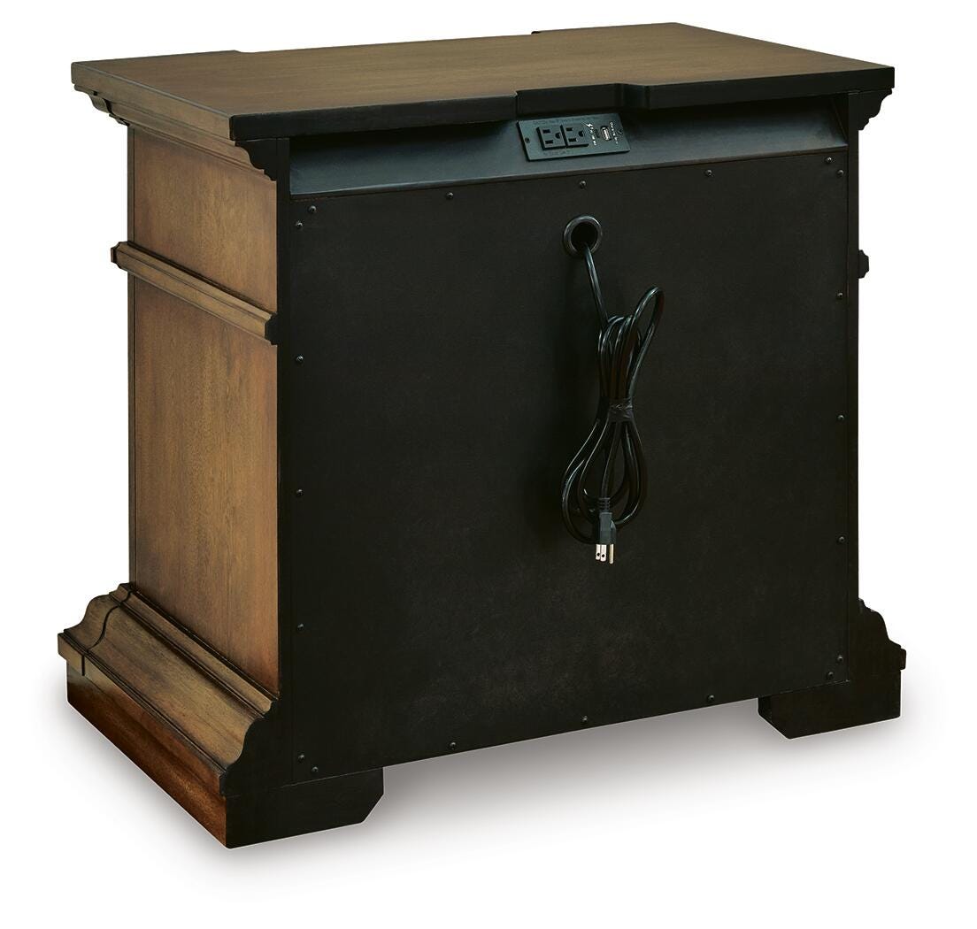 Frantanna Nightstand in Brown, back view