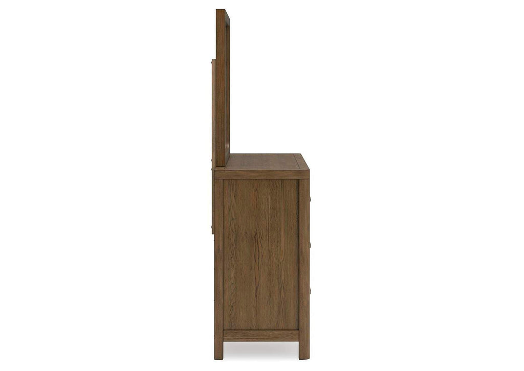 Cabalynn California King Upholstered Bed, Dresser, Mirror and 2 Nightstands side view
