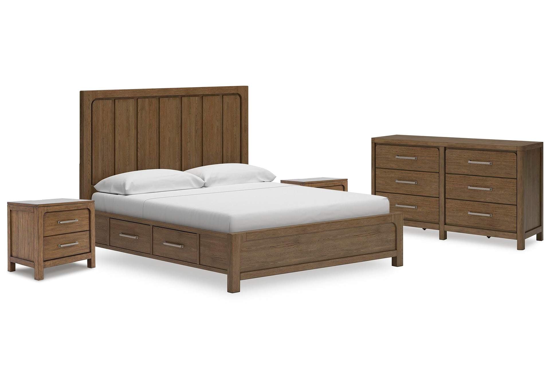 Cabalynn King Panel Storage Bed with Dresser and 2 Nightstands