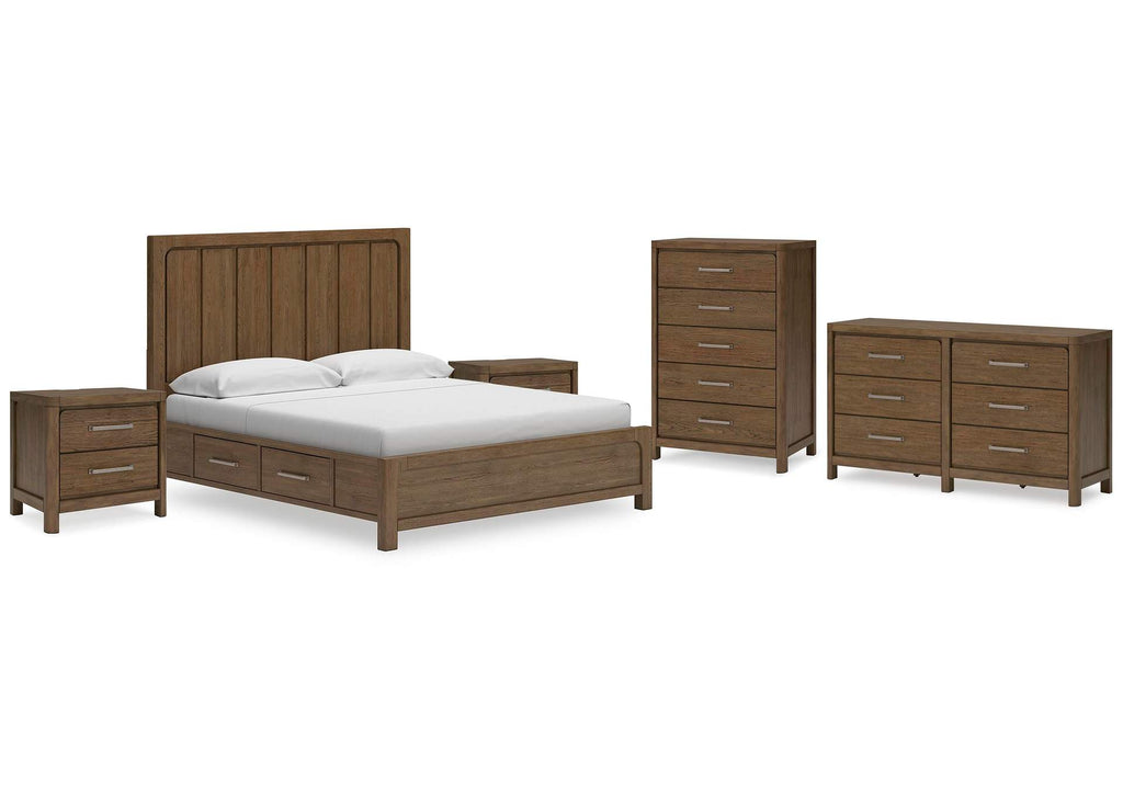 Cabalynn California King Panel Bed with Dresser, Chest and Nightstand