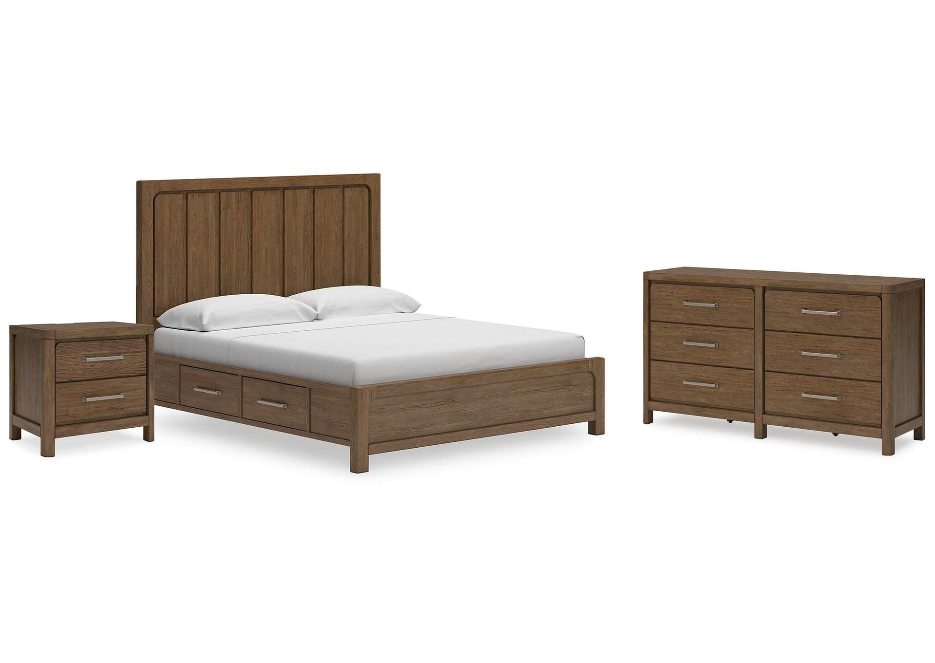 Cabalynn California King Panel Bed with Dresser and Nightstand