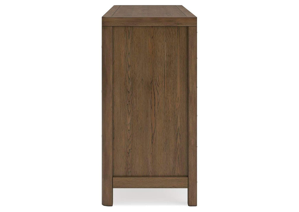 Cabalynn California King Upholstered Bed with Dresser side view