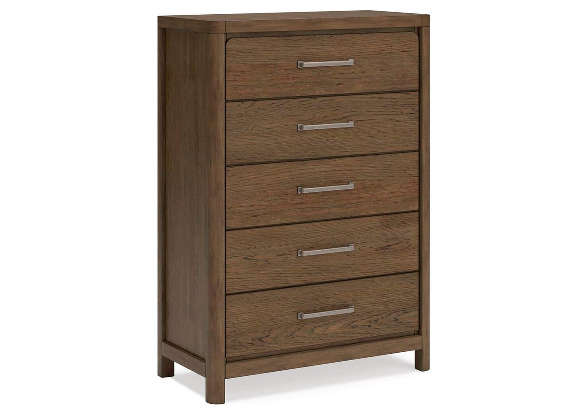 Cabalynn Queen Upholstered Bed with Mirrored Dresser, Chest and Nightstand angled view