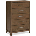 Cabalynn Chest of Drawers in Light Brown, angle view