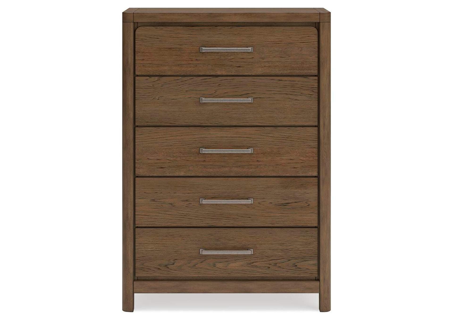 Cabalynn King Upholstered Bed with Mirrored Dresser and Chest front view