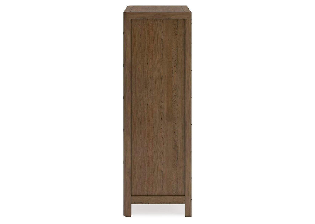 Cabalynn King Panel Bed with Storage with Mirrored Dresser, Chest and Nightstand side view