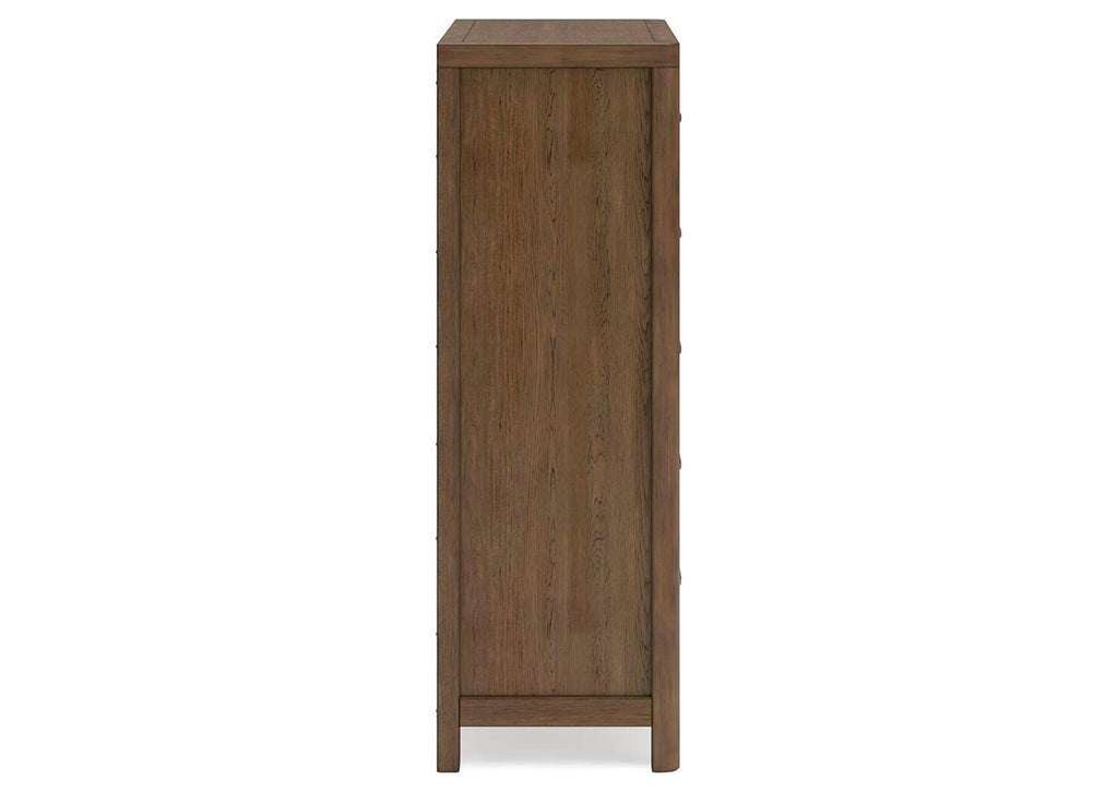Cabalynn Queen Panel Bed with Storage with Mirrored Dresser and Chest side view
