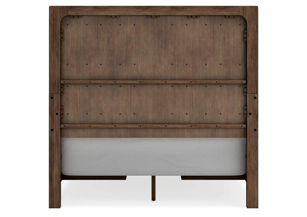 Cabalynn Queen Panel Bed with Storage with Mirrored Dresser and Chest