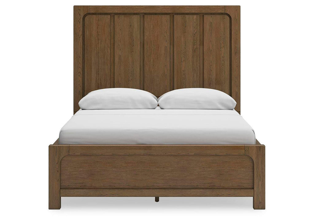 Cabalynn Queen Panel Bed with Storage with Mirrored Dresser and Chest