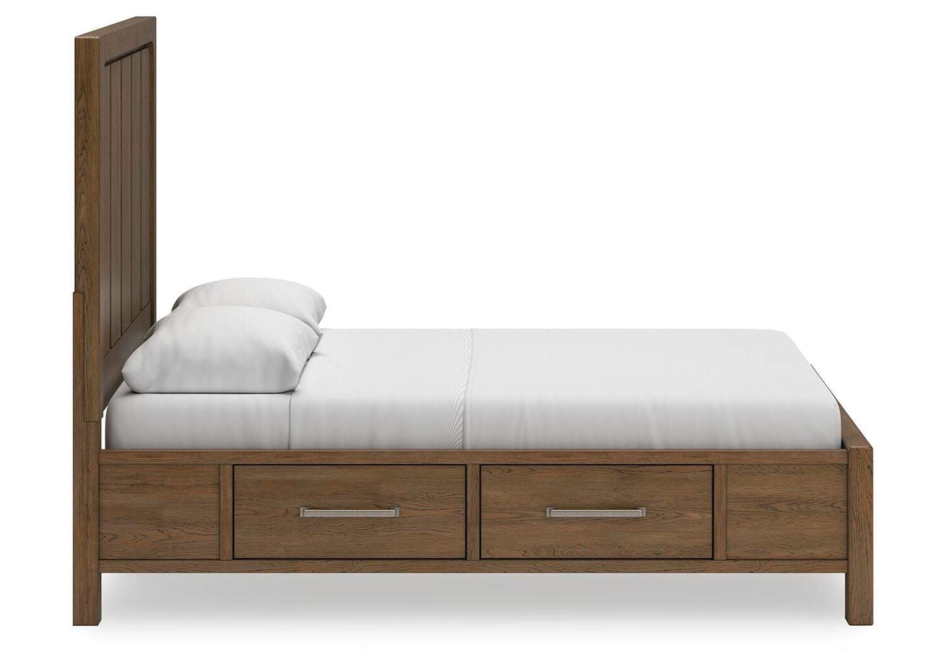 Cabalynn Queen Panel Bed with Storage with Mirrored Dresser, Chest and 2 Nightstands side view