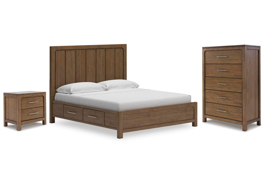 Cabalynn California King Panel Bed with Chest and Nightstand