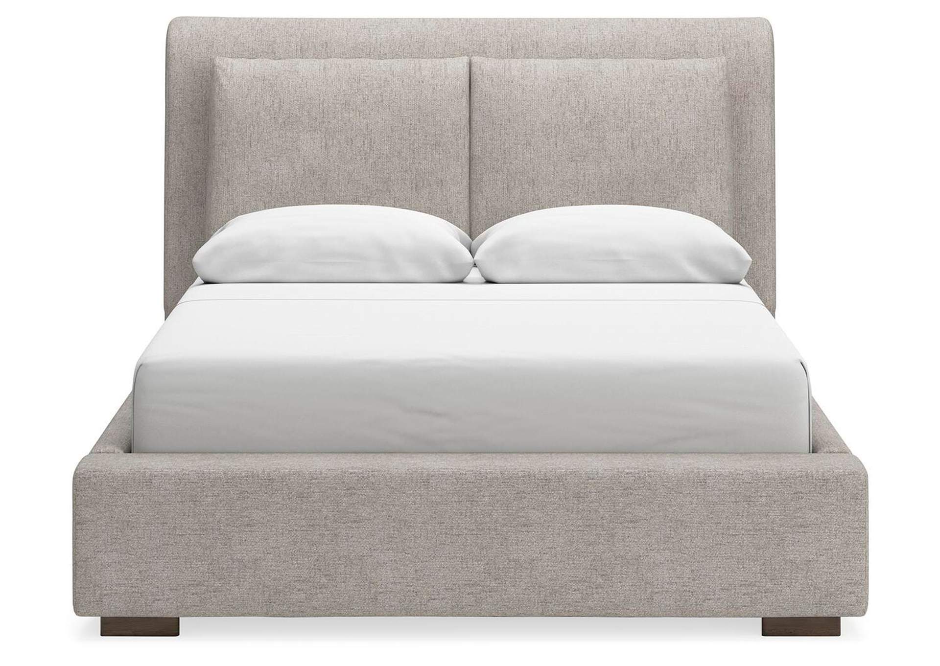 Cabalynn Queen Upholstered Bed with Mirrored Dresser, Chest and Nightstand front view
