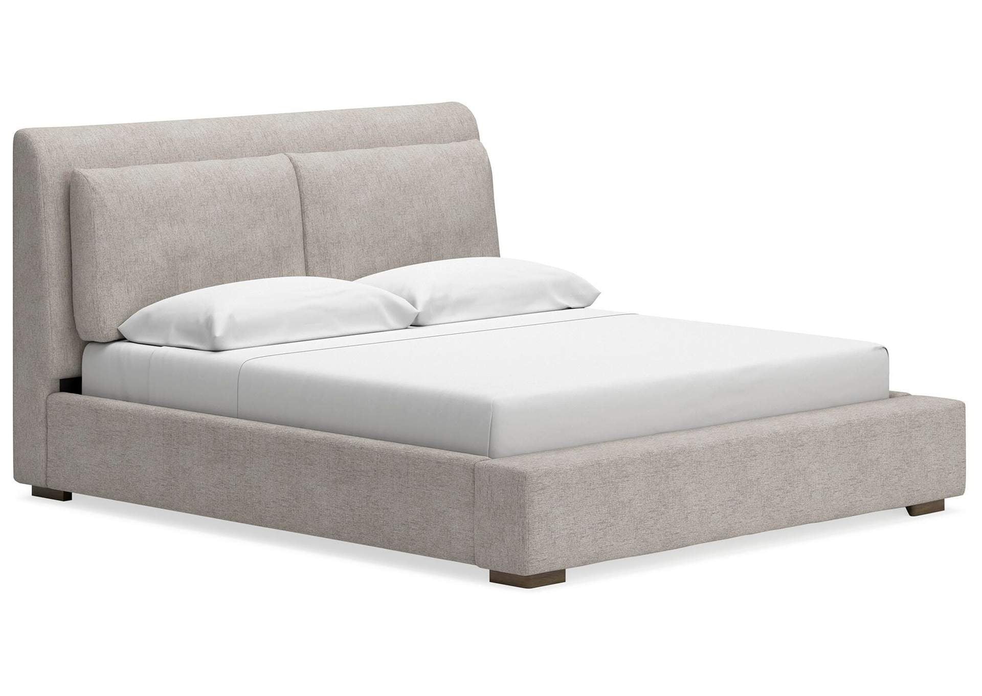 Cabalynn King Upholstered Bed with Mirrored Dresser, Chest and 2 Nightstands angled view