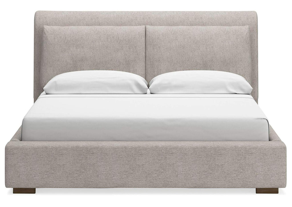Cabalynn King Upholstered Bed with Mirrored Dresser, Chest and Nightstand front view