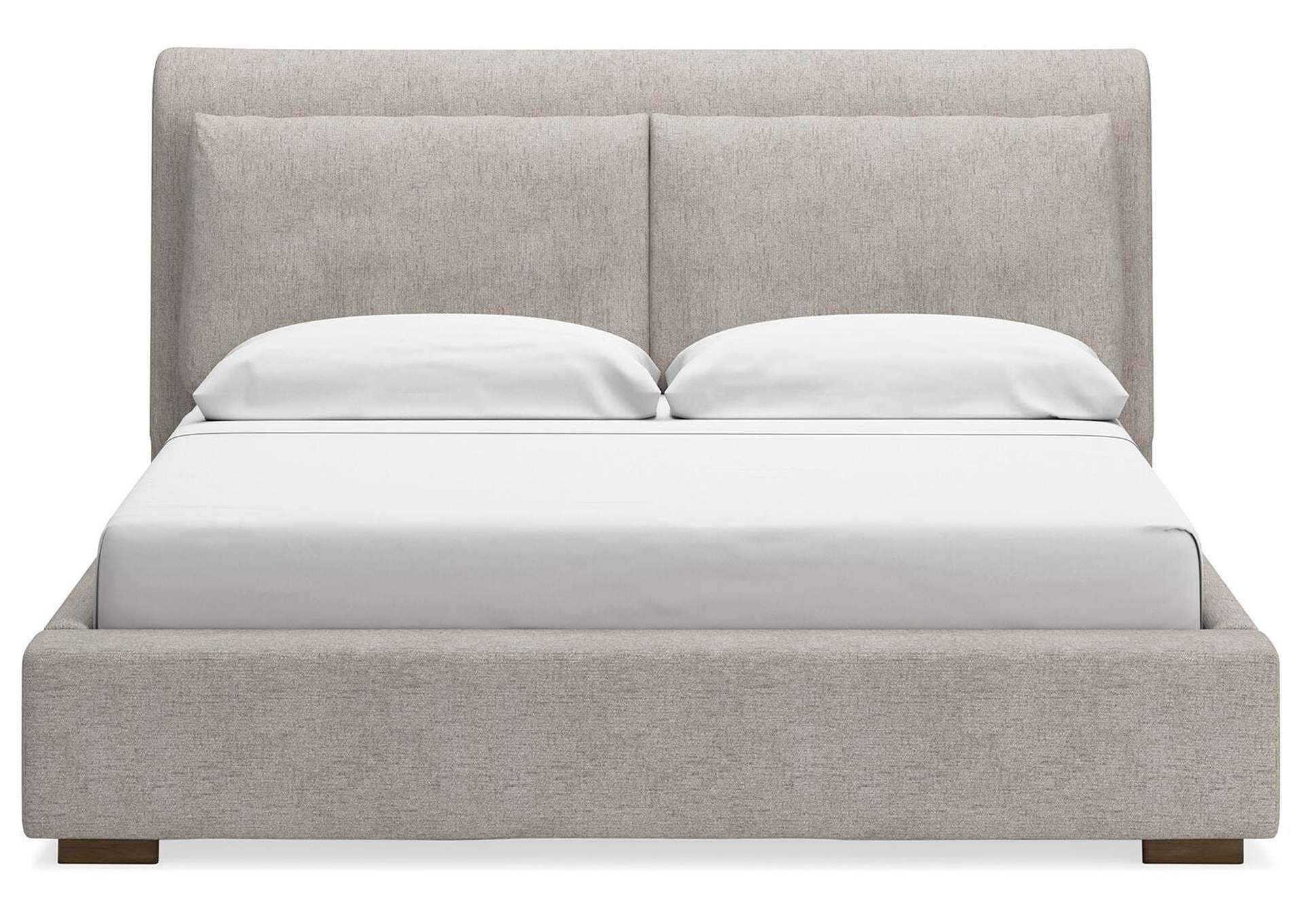 Cabalynn King Upholstered Bed with Mirrored Dresser, Chest and Nightstand front view