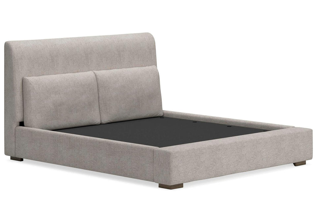 Cabalynn California King Upholstered Bed, Dresser, Mirror and 2 Nightstands angled view