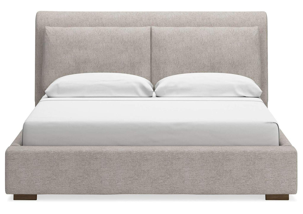 Cabalynn California King Upholstered Bed, Dresser, Mirror and 2 Nightstands front view