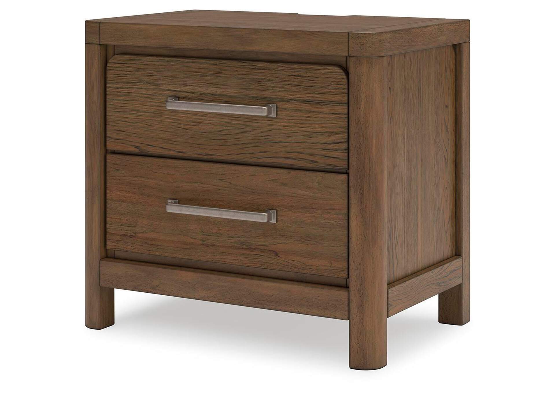 Cabalynn Queen Panel Bed with Storage with Mirrored Dresser, Chest and 2 Nightstands angled view