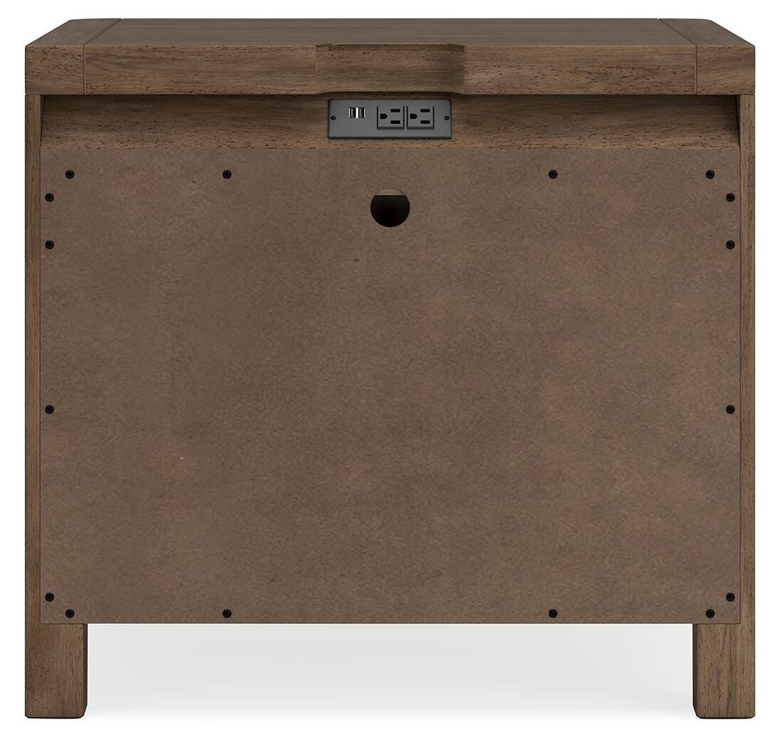 Cabalynn Nightstand in Light Brown, back view