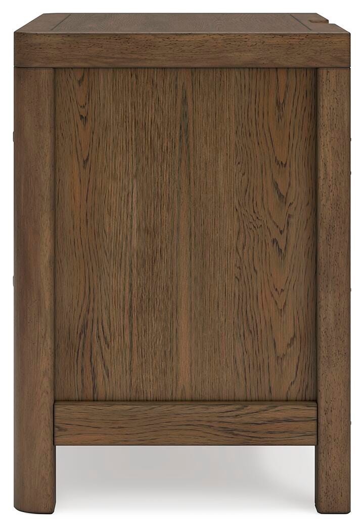 Cabalynn Nightstand in Light Brown, alternate side view