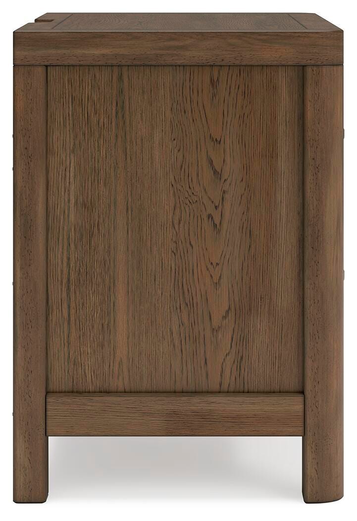 Cabalynn Nightstand in Light Brown, side view