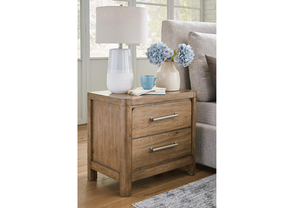 Cabalynn King Upholstered Bed with Mirrored Dresser and Nightstand