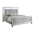 Valentino K Lighted King Bed - Silver