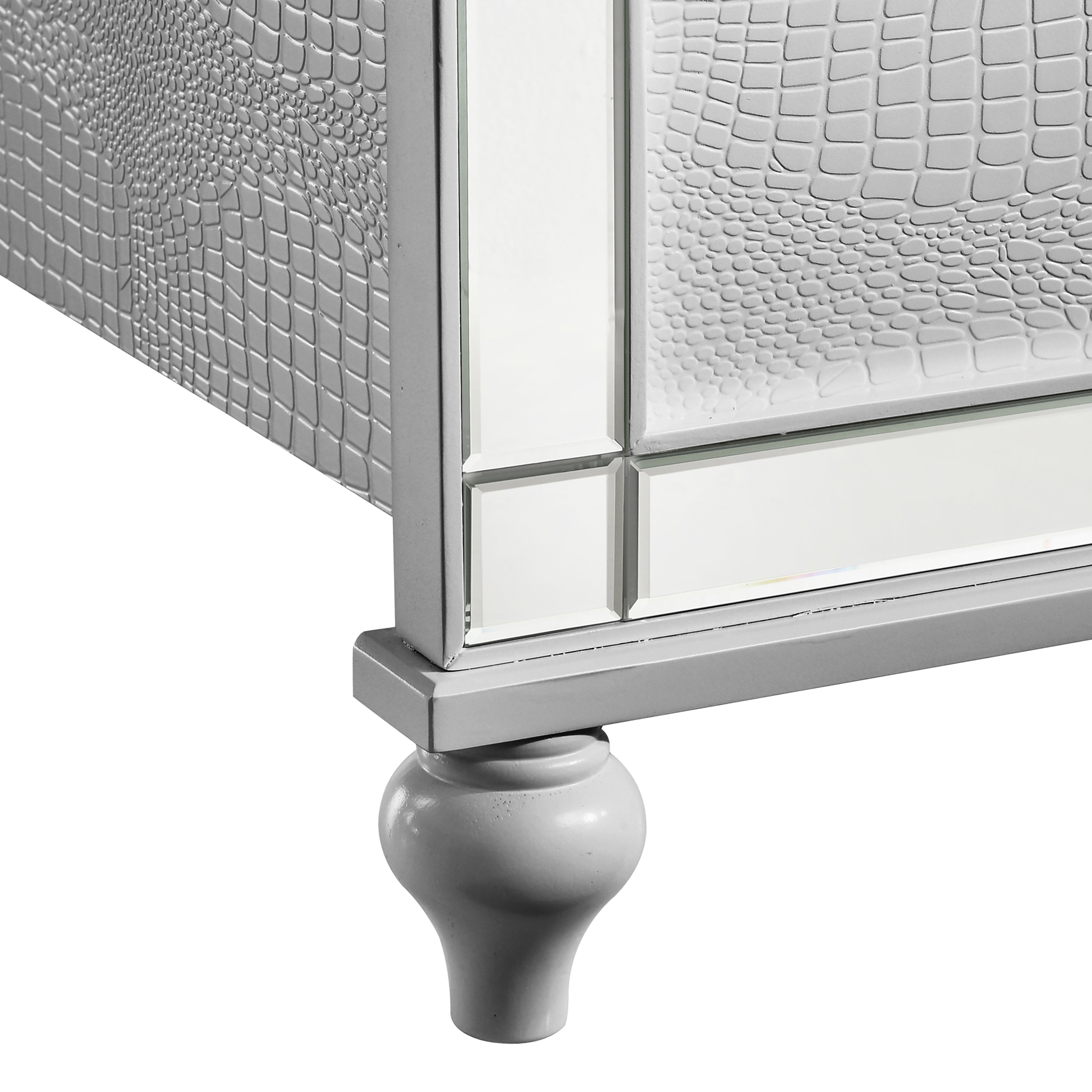 Valentino K Lighted King Bed - Silver