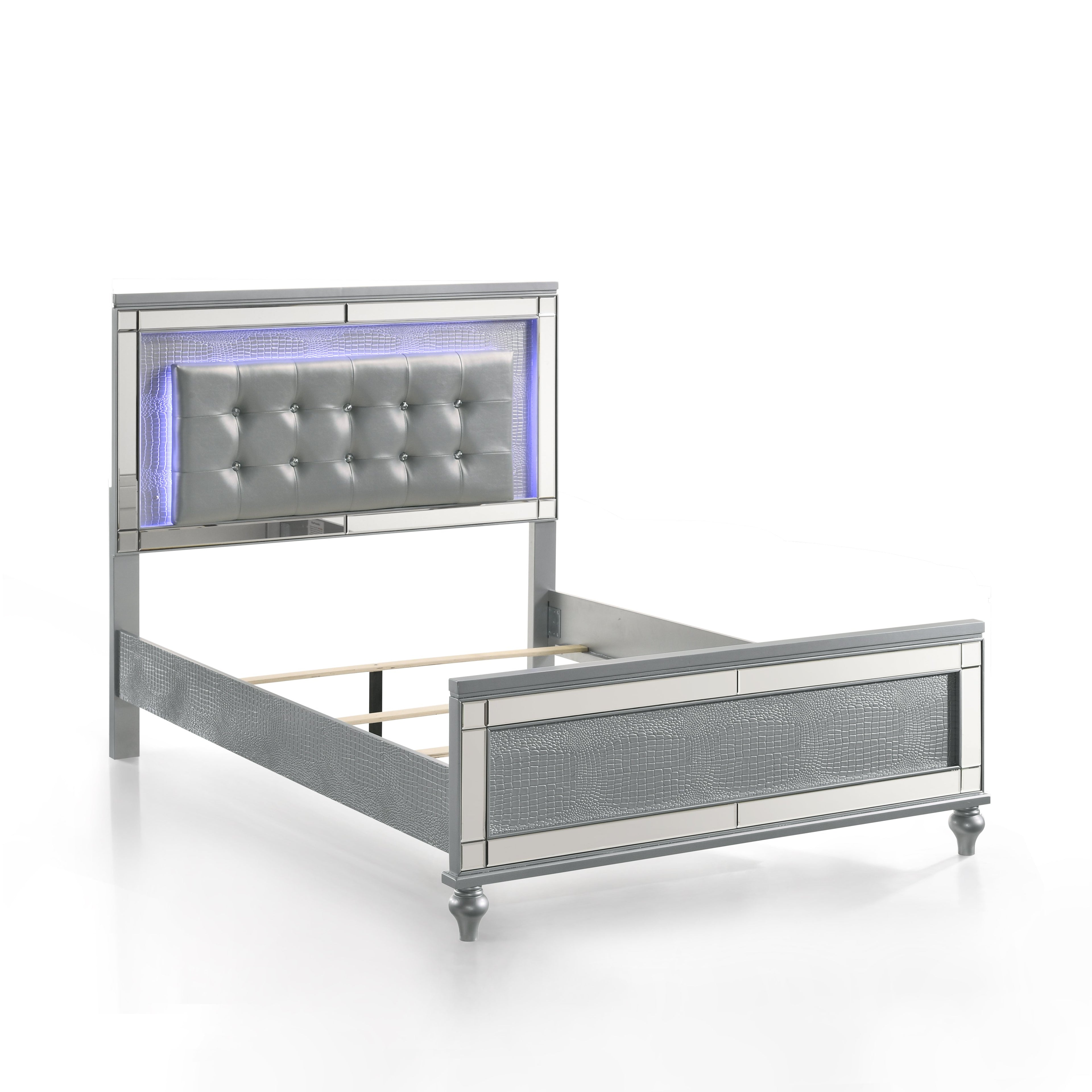 Valentino Full Bed - Silver