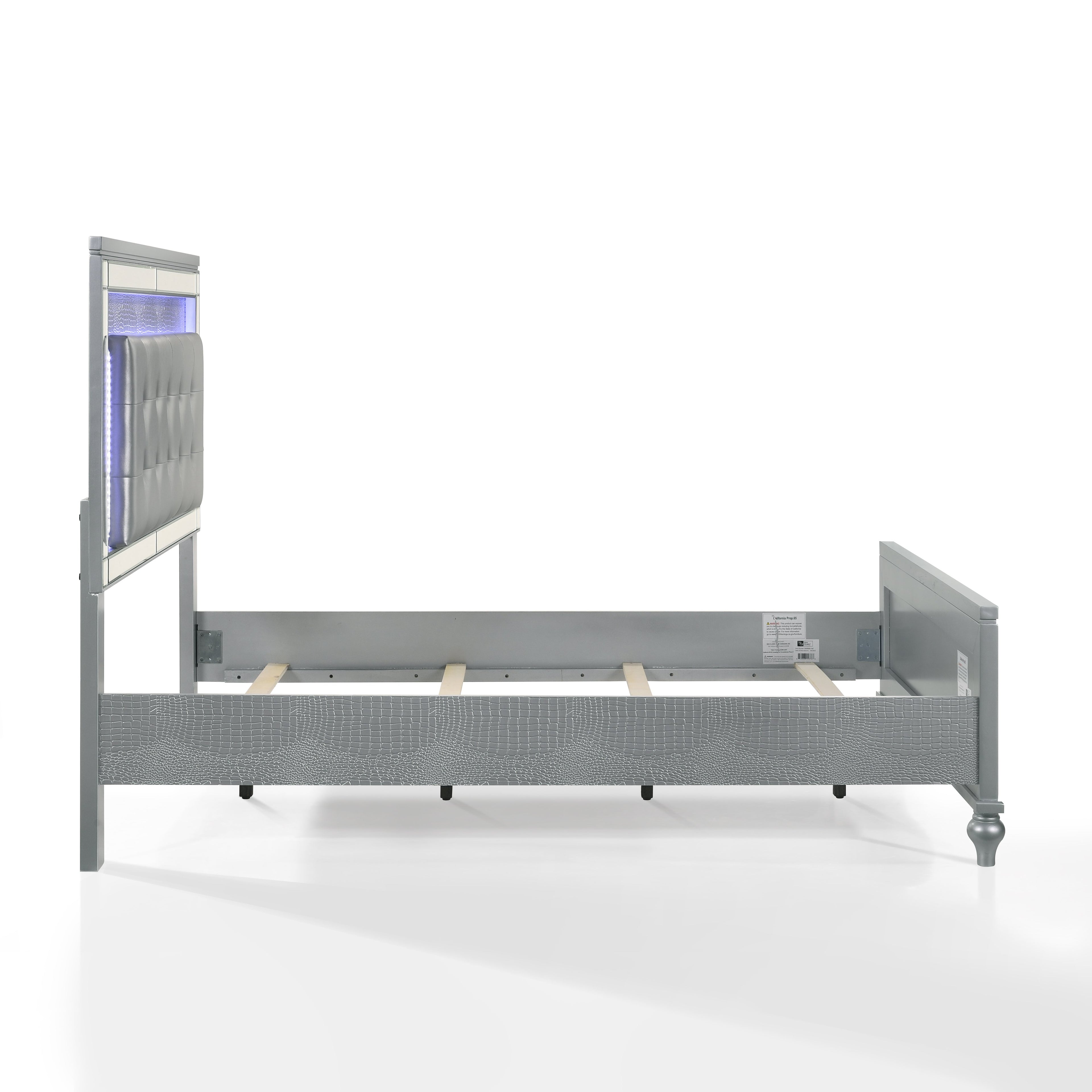 Valentino Full Bed - Silver