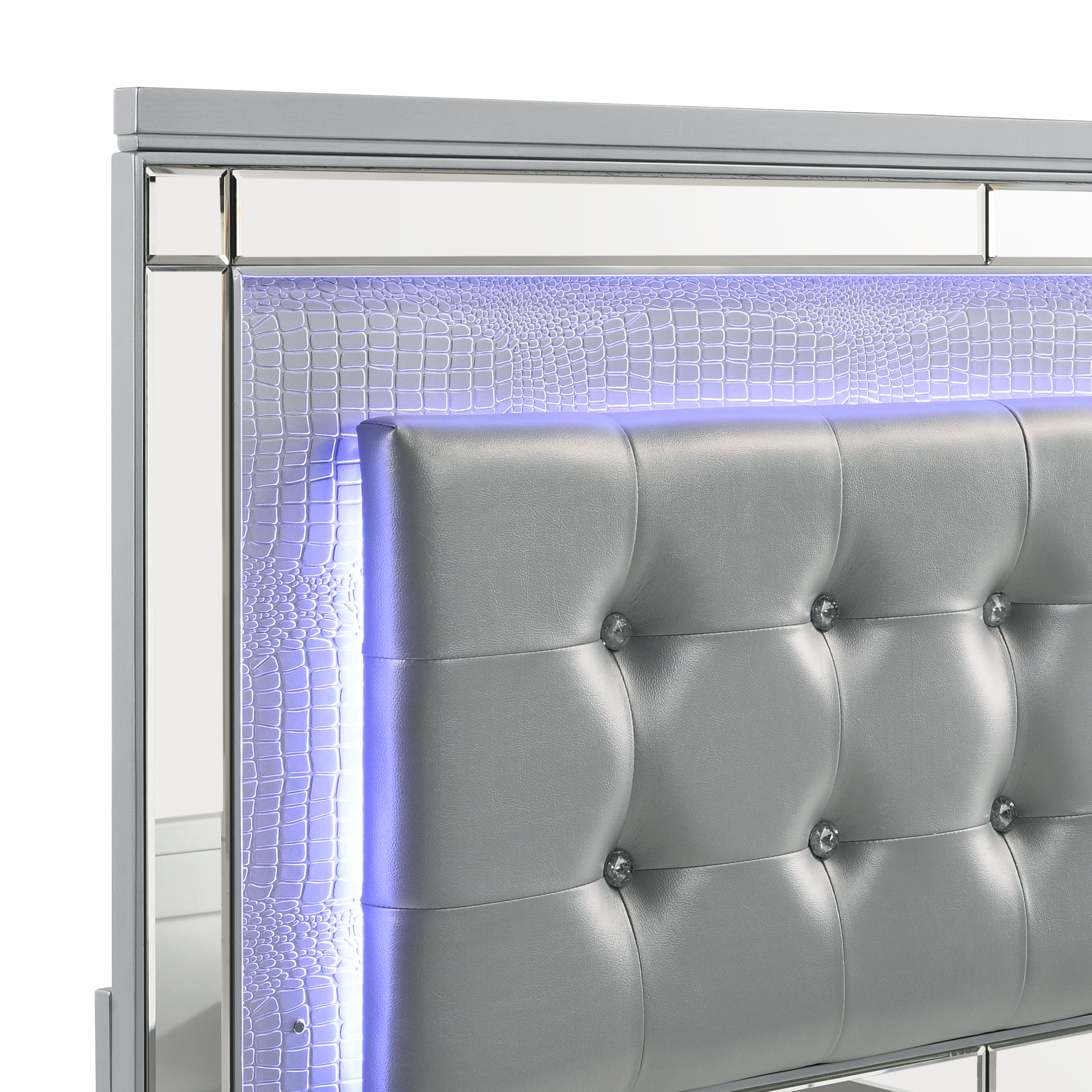Valentino Full Bed - Silver