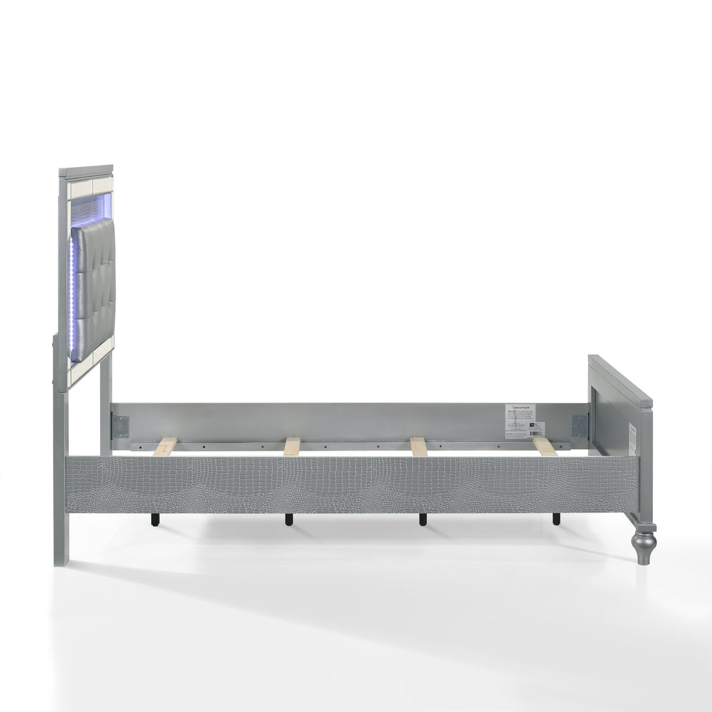 Valentino Twin Bed - Silver