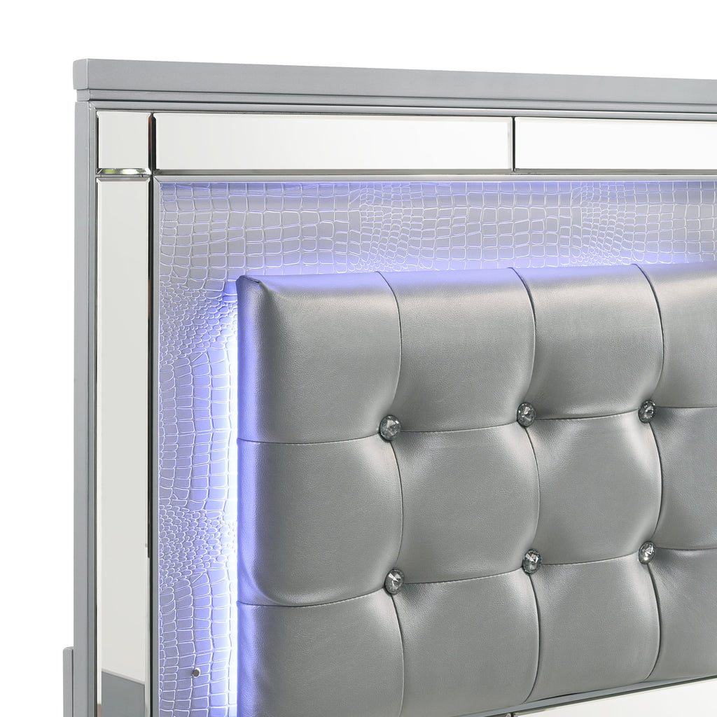 Valentino Twin Bed - Silver