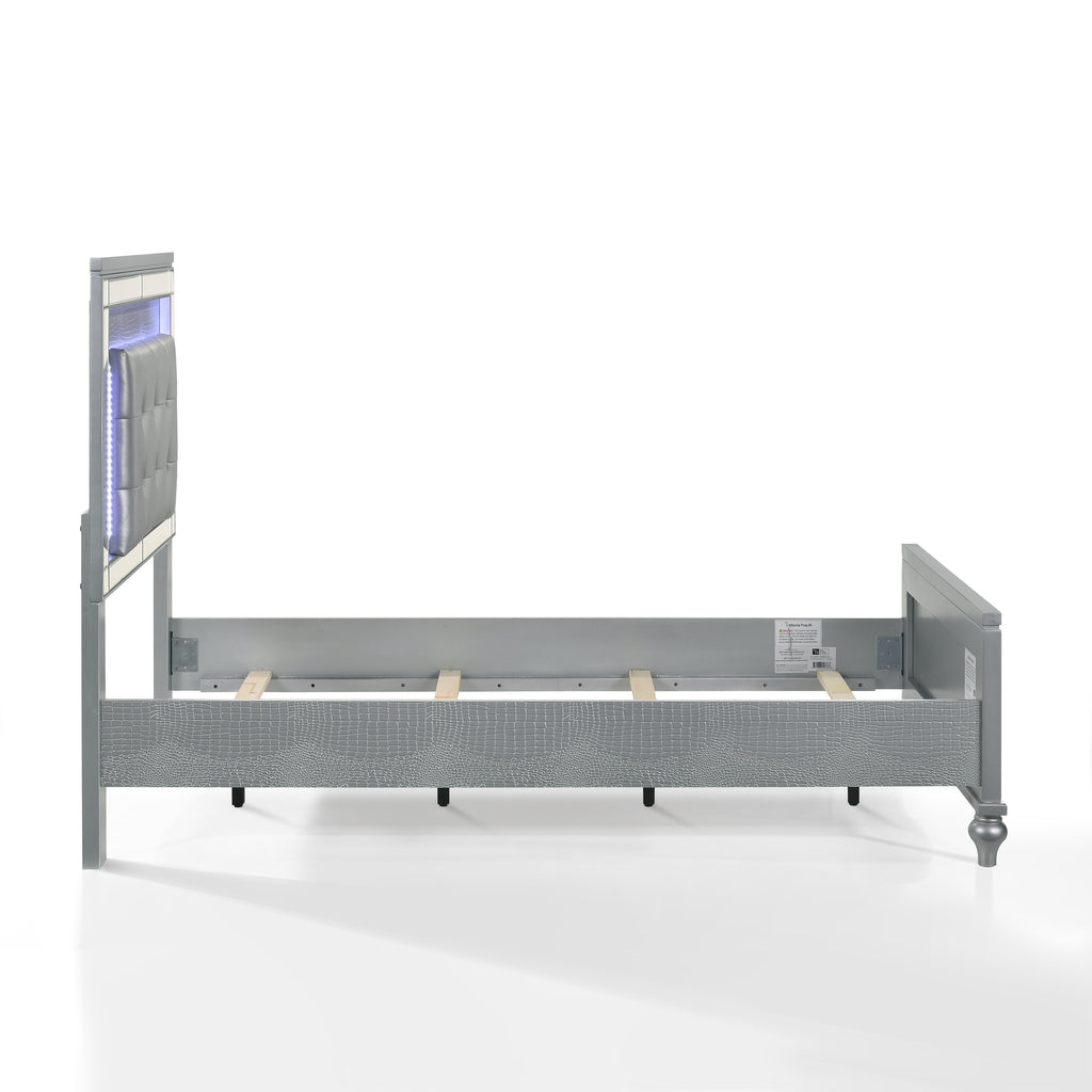 Valentino Twin Bed - Silver