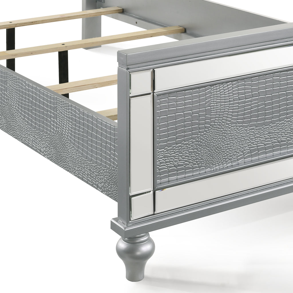 Valentino Twin Bed - Silver