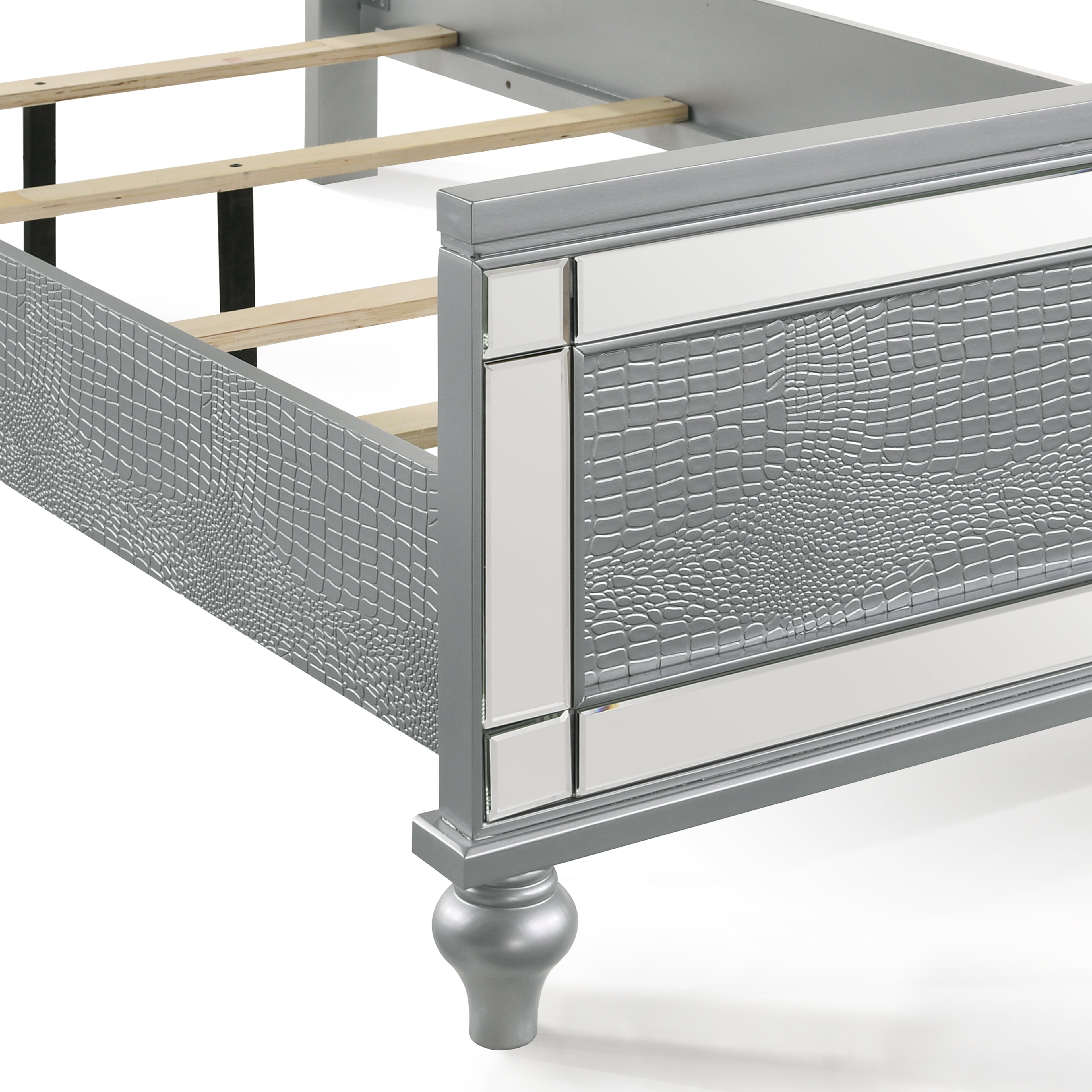 Valentino Twin Bed - Silver
