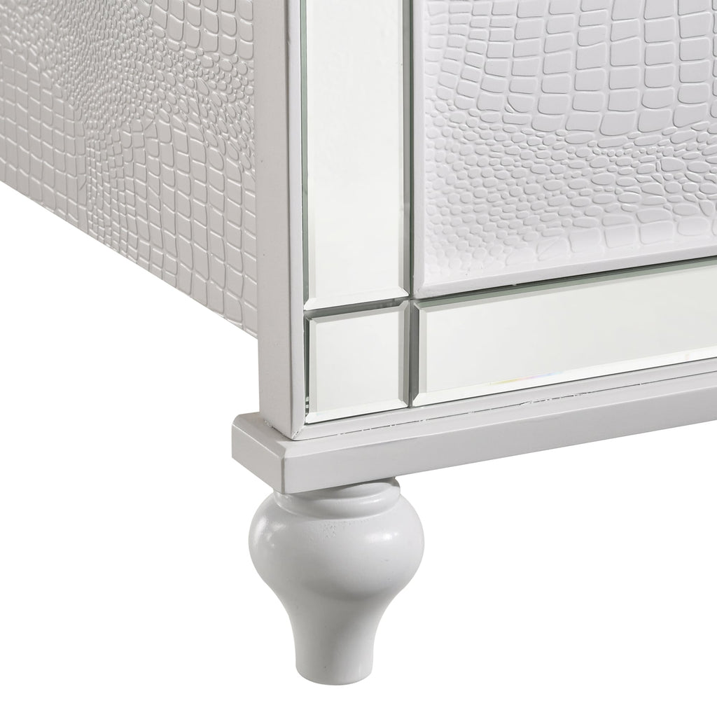 Valentino K Lighted King Bed - White