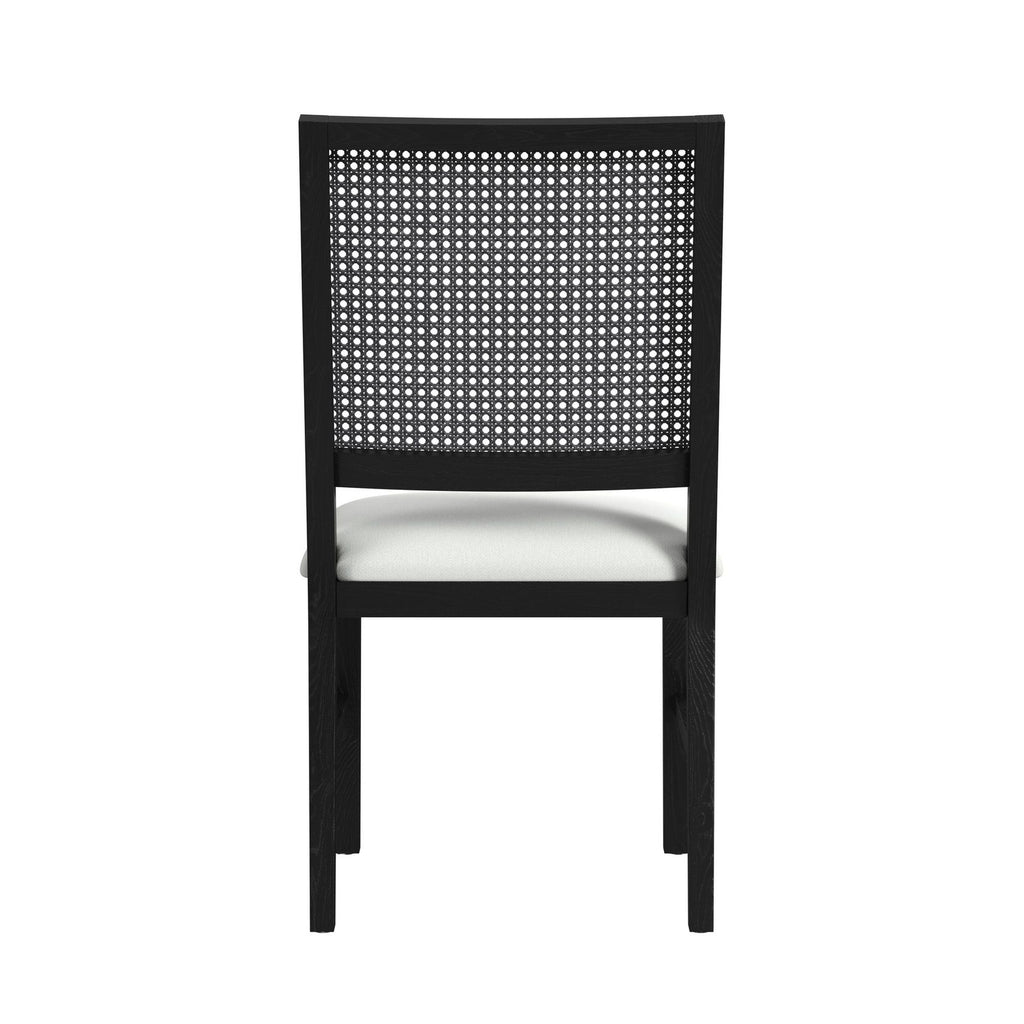 Bahama Breeze Dining Chair With White Fabric In Black (2 Per Carton)