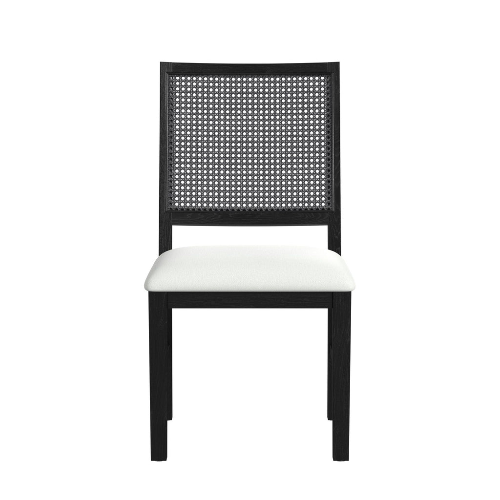 Bahama Breeze Dining Chair With White Fabric In Black (2 Per Carton)