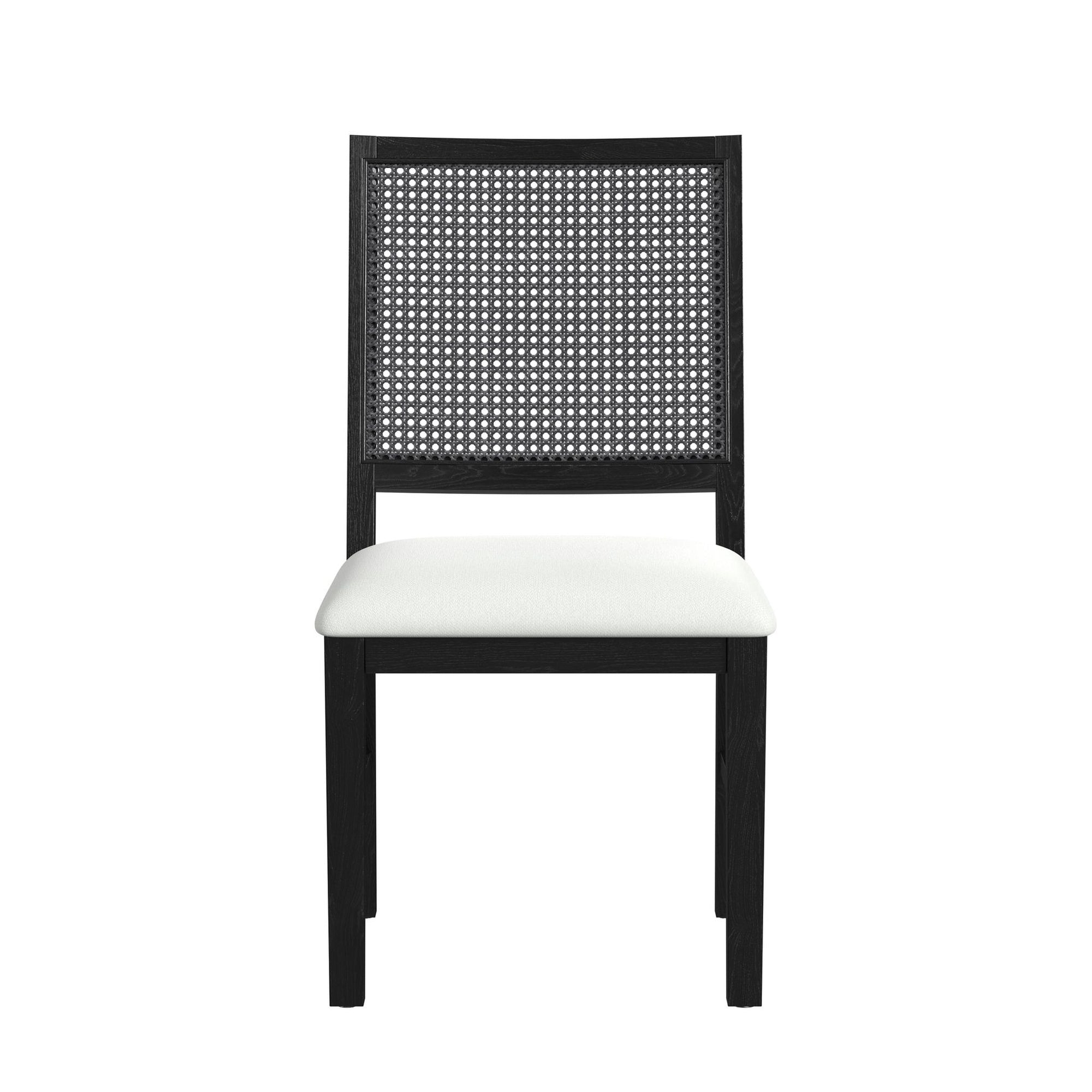 Bahama Breeze Dining Chair With White Fabric In Black (2 Per Carton)