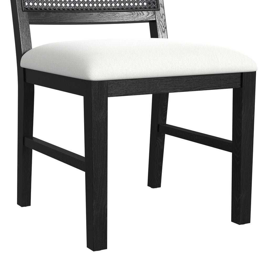 Bahama Breeze Dining Chair With White Fabric In Black (2 Per Carton)
