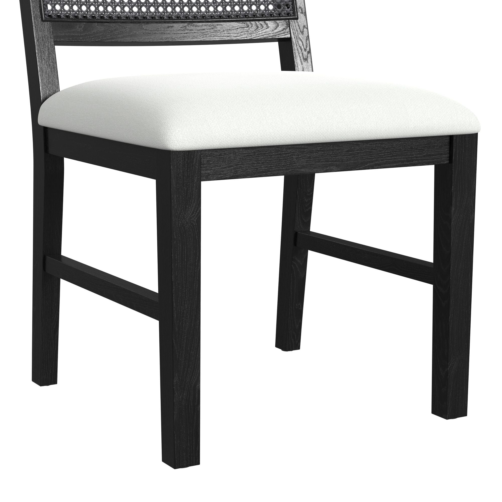 Bahama Breeze Dining Chair With White Fabric In Black (2 Per Carton)