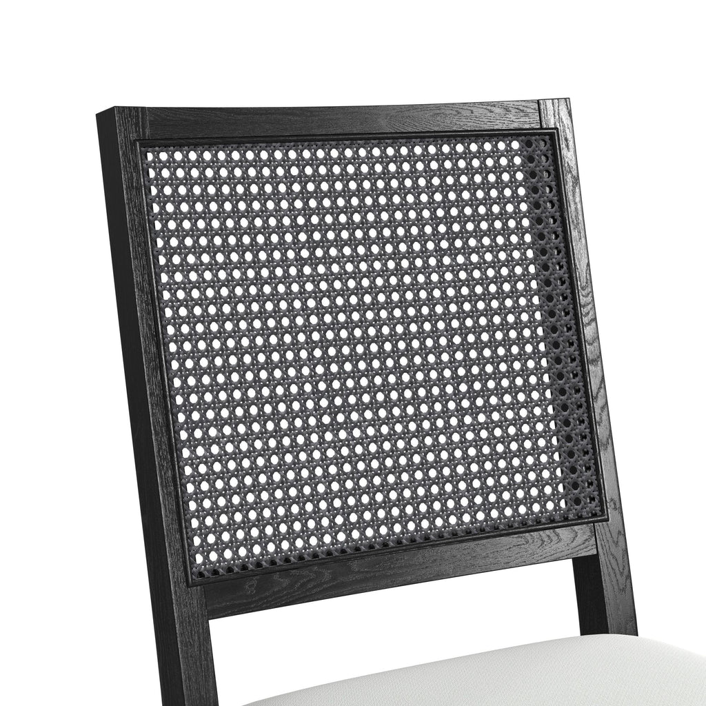 Bahama Breeze Dining Chair With White Fabric In Black (2 Per Carton)