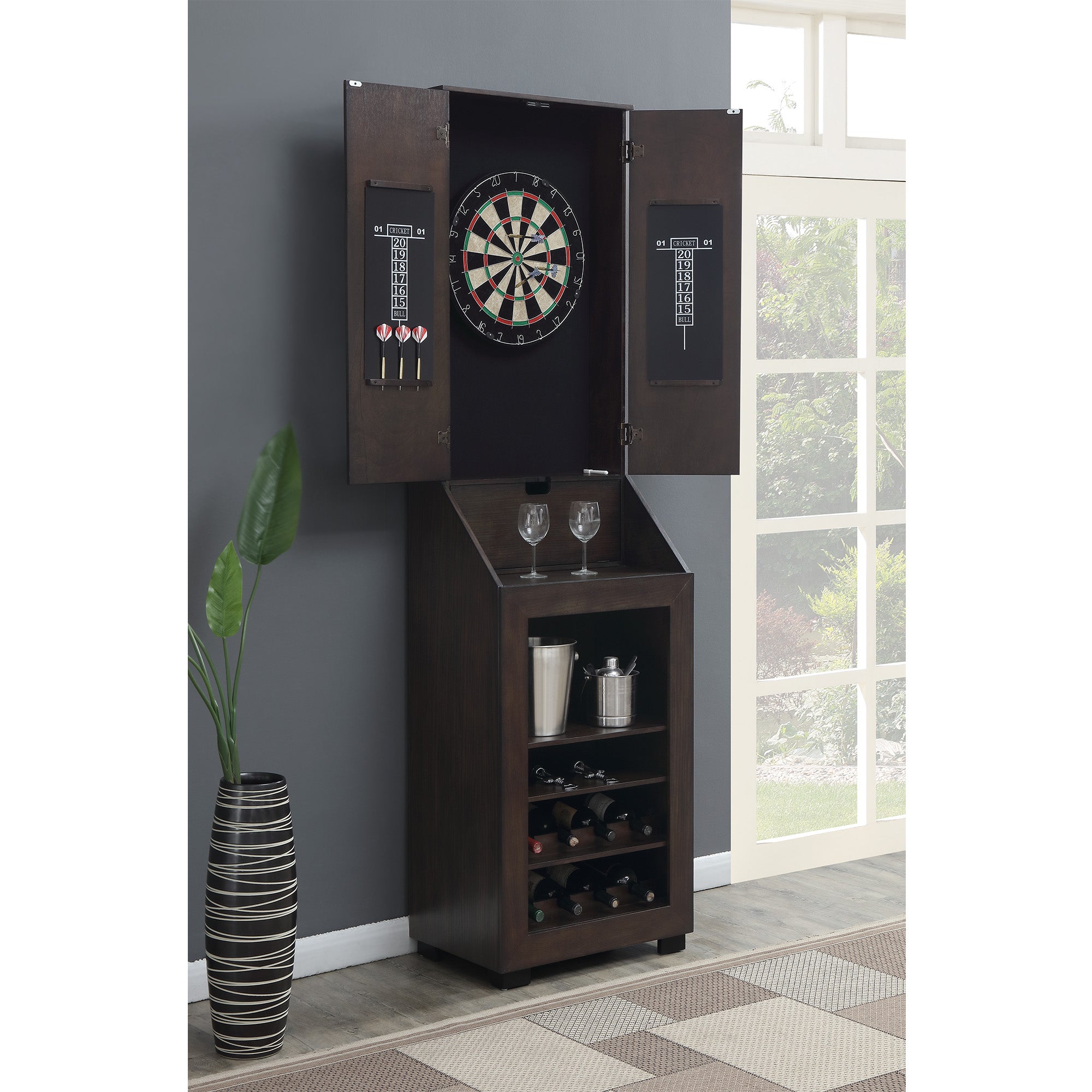 Bones Dartboard Cabinet Ssg-120405 Cabinet With Dartboard